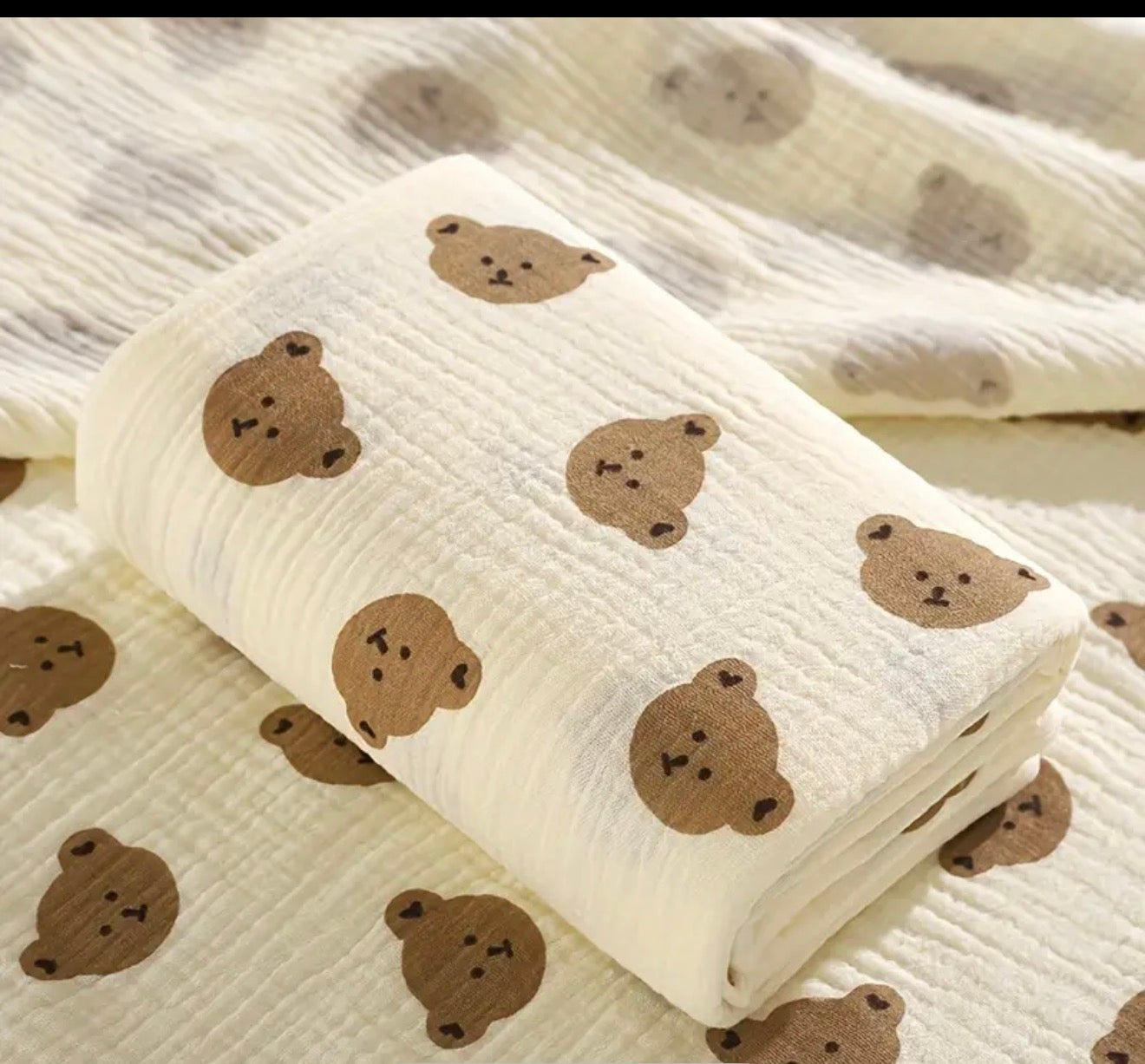 Hydrofiele doek met beertjes 100x100cm