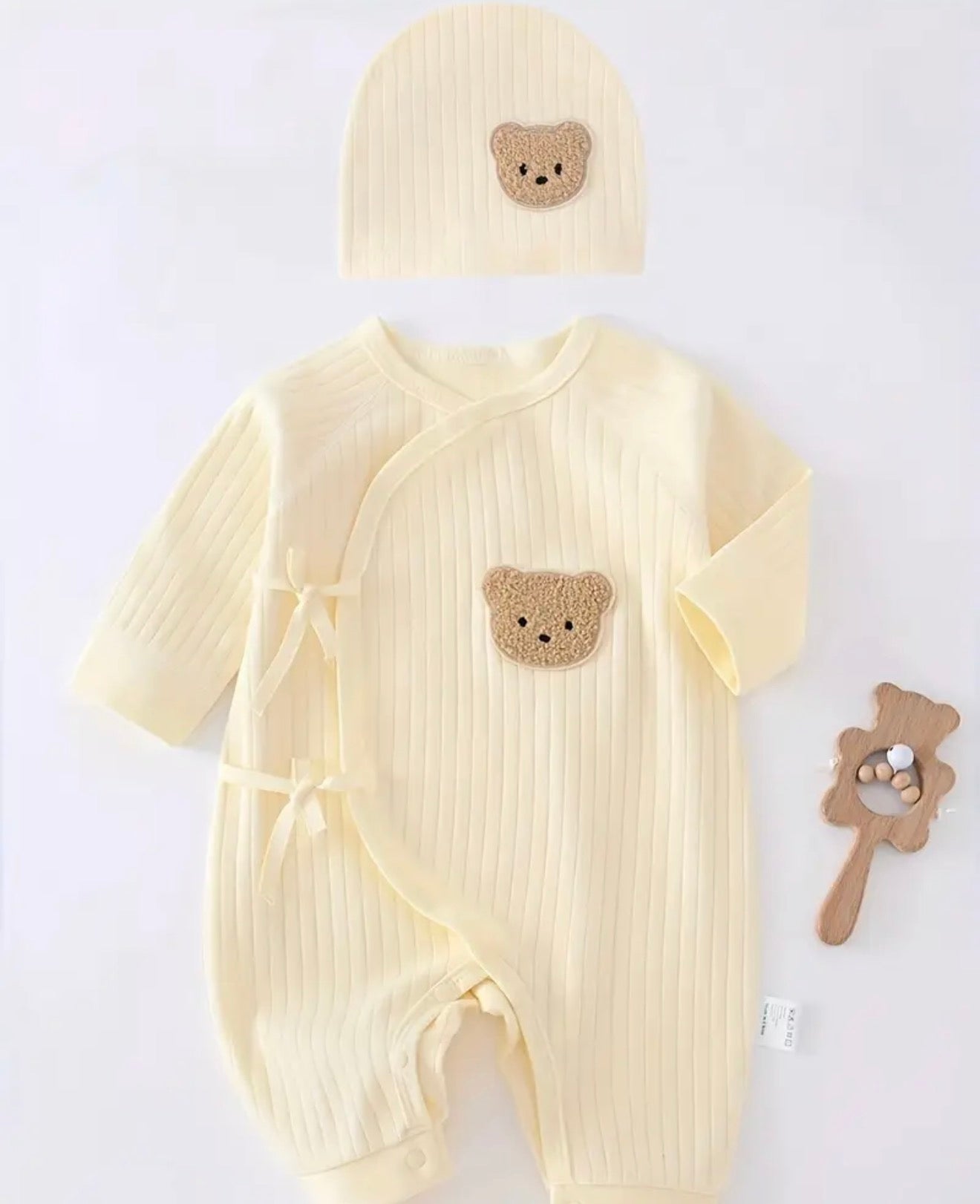 Romper beertje unisex geel