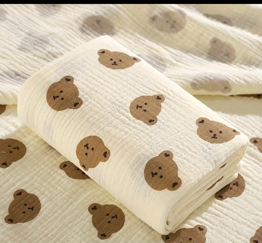 Hydrofiele doek met beertjes 100x100cm