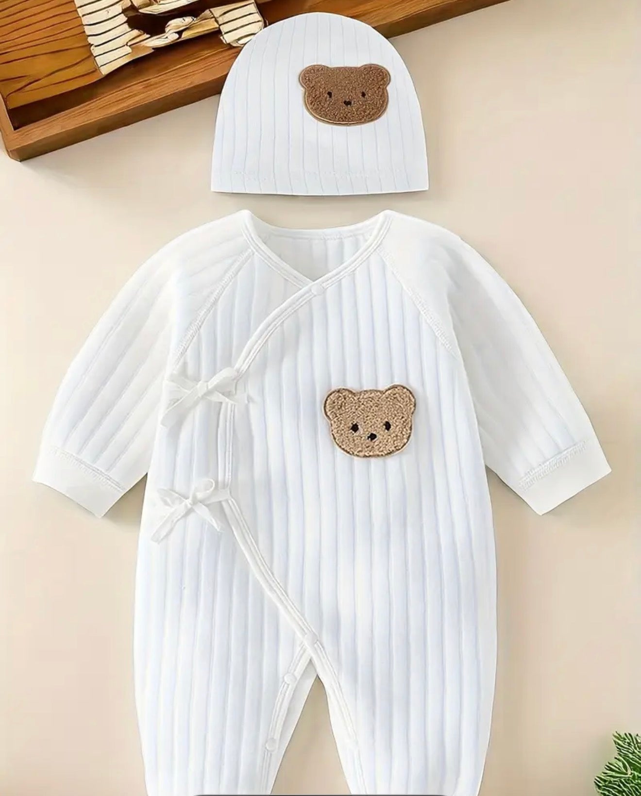 Romper beertje unisex geel